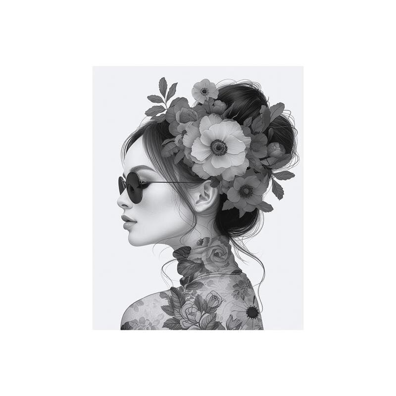 A.S. Création Leinwandbild Flowergirl Grey Größe 40cm x 50cm