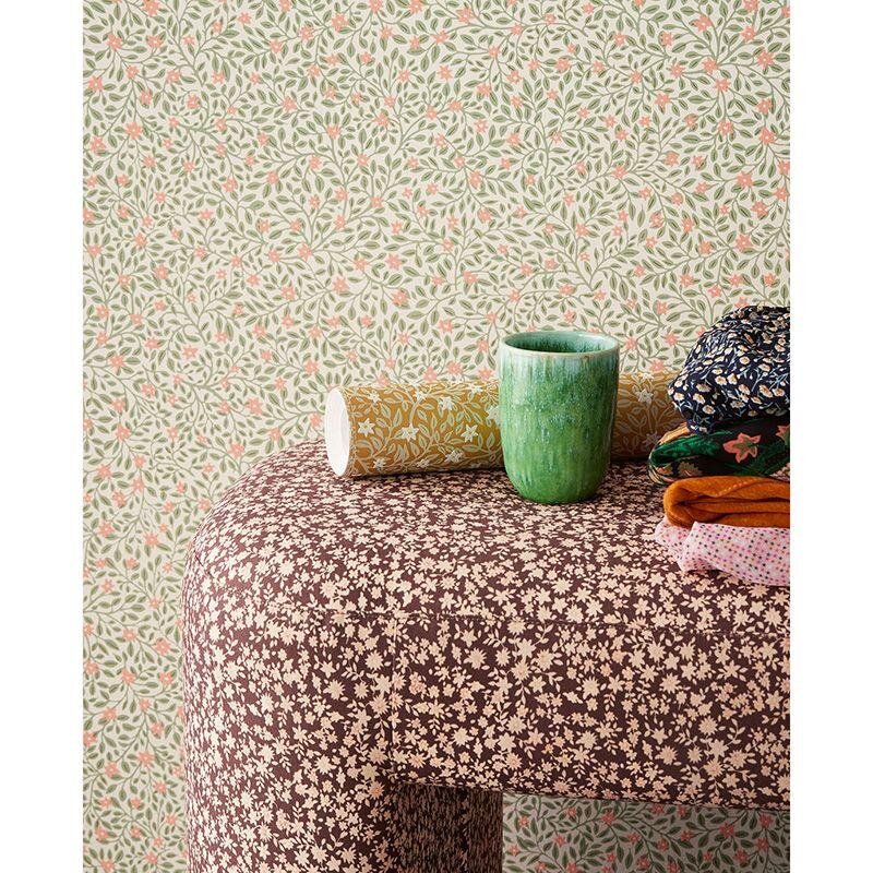 Tapete Greige, Grün, Rosa, Rose Eijffinger Vliestapete (1039773)