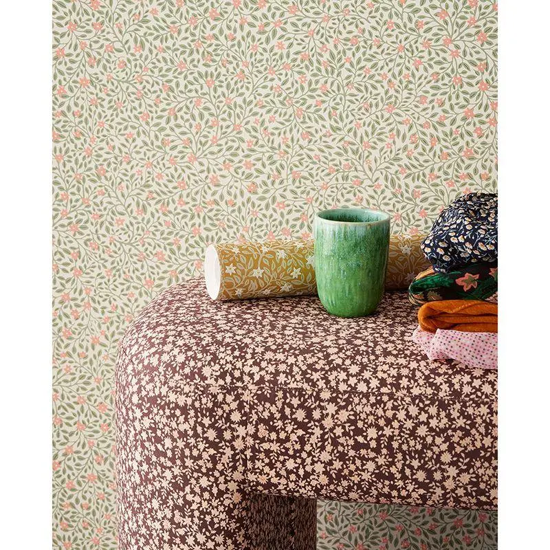 Tapete Greige, Grün, Rosa, Rose Eijffinger Vliestapete (1039773)
