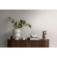 Unitapete mit Leinenstruktur Ros&eacute;-Grau -...