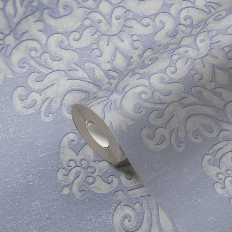 Barock Tapete mit Ornamenten Violett Weiß - Vlies Tapete elegant - Mustertapete AS-Creation (KG-174510)