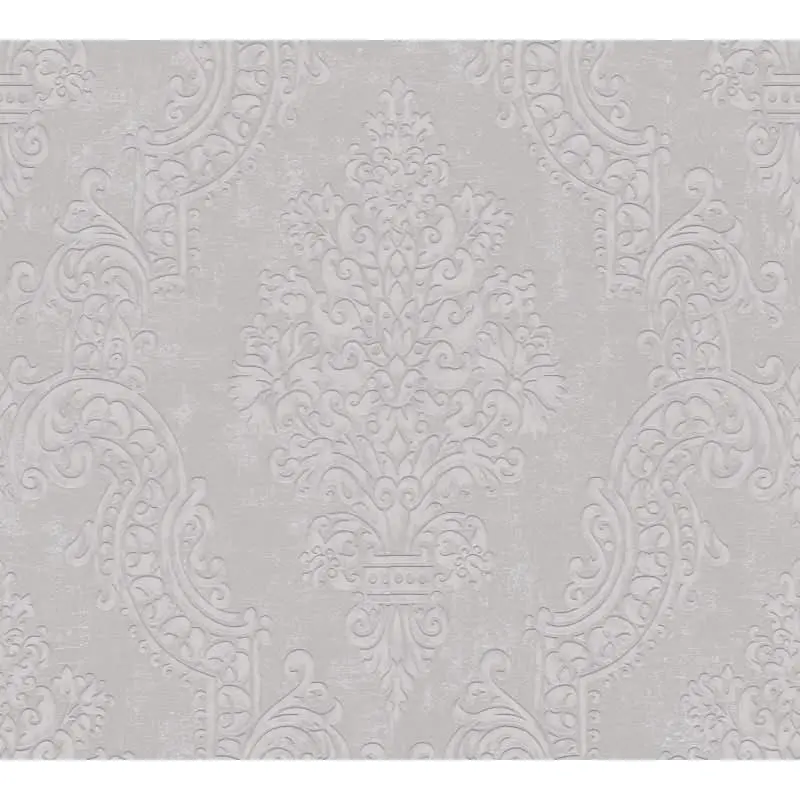 Barock-Tapete mit Ornamenten Beige Silber - Vliestapete edel - Mustertapete AS-Creation (KG-174514)