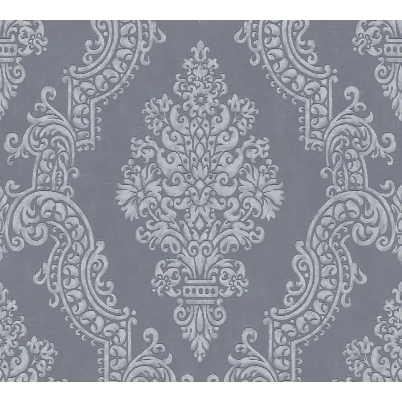 Barock-Tapete mit Ornamenten Dunkelgrau Silber - Vliestapete edel - Mustertapete AS-Creation (KG-174515)