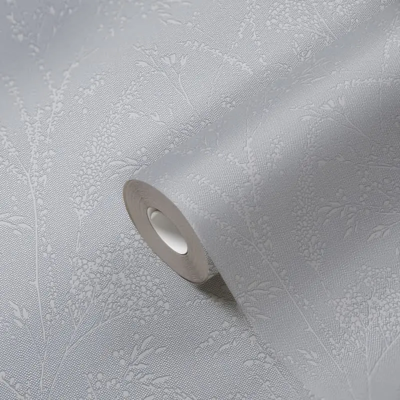 Florale Mustertapete Blau Grau - Vliestapete mit Gräser Motiv - Strukturtapete dezent AS-Creation (KG-174518)