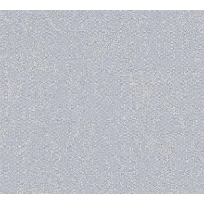 Florale Mustertapete Blau Grau - Vliestapete mit Gräser Motiv - Strukturtapete dezent AS-Creation (KG-174518)