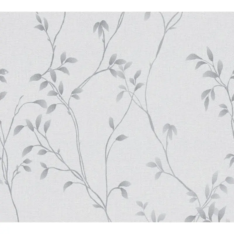 Pflanzen-Tapete Grau Anthrazit - Vliestapete mit Zweigen - Florale Mustertapete modern AS-Creation (KG-174524)