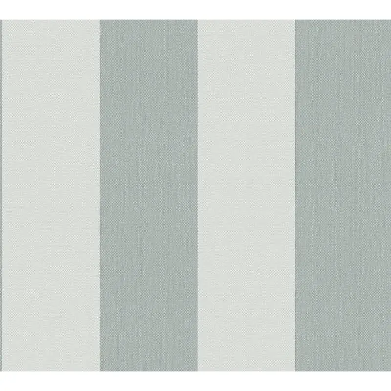 Streifentapete Grün Hellgrün - Vlies Tapete mit Leinenstruktur modern AS-Creation (KG-174548)