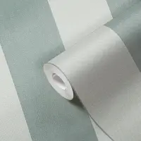 Streifentapete Gr&uuml;n Hellgr&uuml;n - Vlies Tapete mit...
