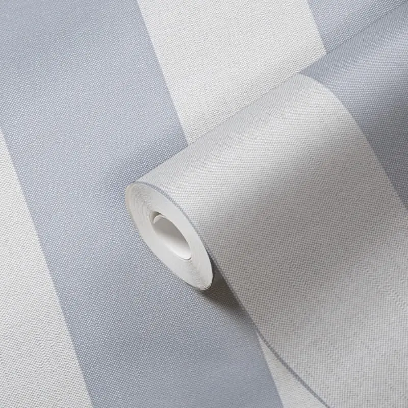 Streifentapete Grau Hellblau - Vliestapete mit Leinenstruktur modern frisch AS-Creation (KG-174550)