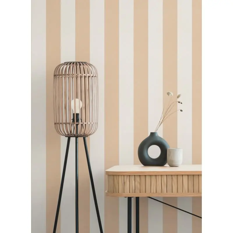 Streifen Tapete Beige Weiß - Vliestapete mit Leinen Struktur natürlich modern AS-Creation (KG-174551)