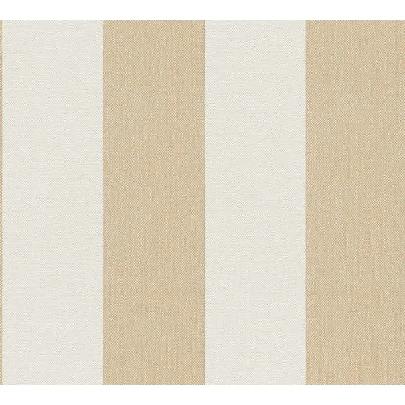 Streifen Tapete Beige Weiß - Vliestapete mit Leinen Struktur natürlich modern AS-Creation (KG-174551)