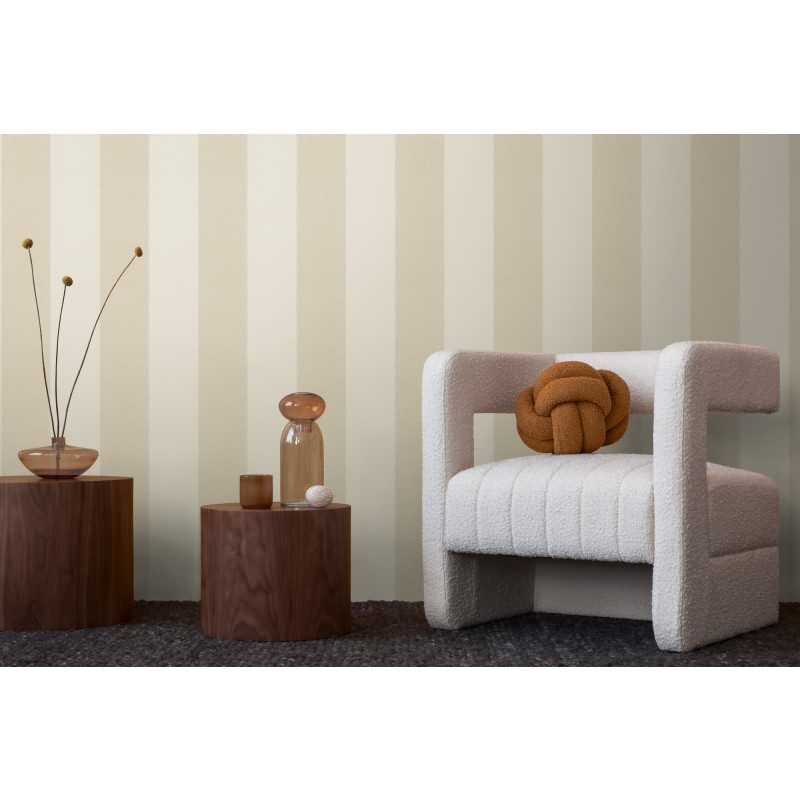 Streifen Tapete Weiß Beige Braun - Vliestapete mit Leinenstruktur warm modern AS-Creation (KG-174557)