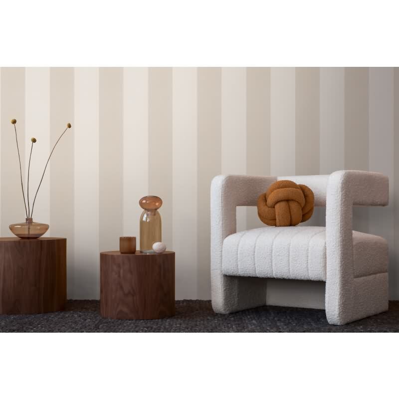 Streifen Tapete Weiß Beige Braun - Vliestapete mit Leinenstruktur warm modern AS-Creation (KG-174557)