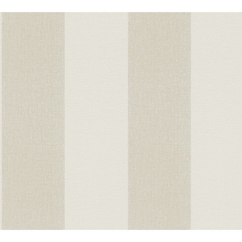 Streifen Tapete Weiß Beige Braun - Vliestapete mit Leinenstruktur warm modern AS-Creation (KG-174557)