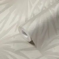 Palmen-Tapete Beige Sand - Vliestapete mit tropischem...