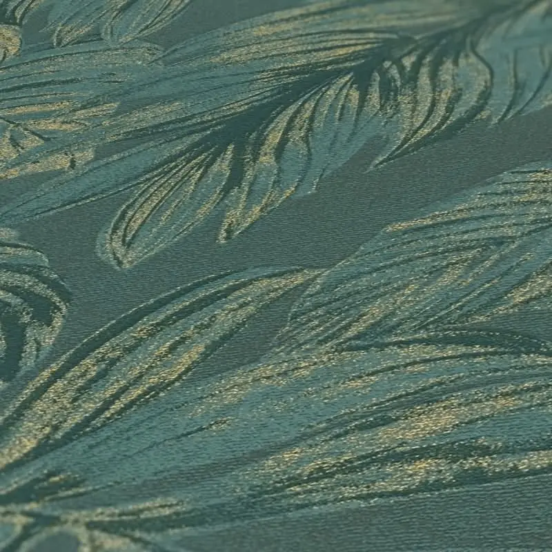 Dschungel-Tapete Petrol Grün - Vliestapete mit Blättermuster - Tropisch matt strukturiert AS-Creation (KG-174576)