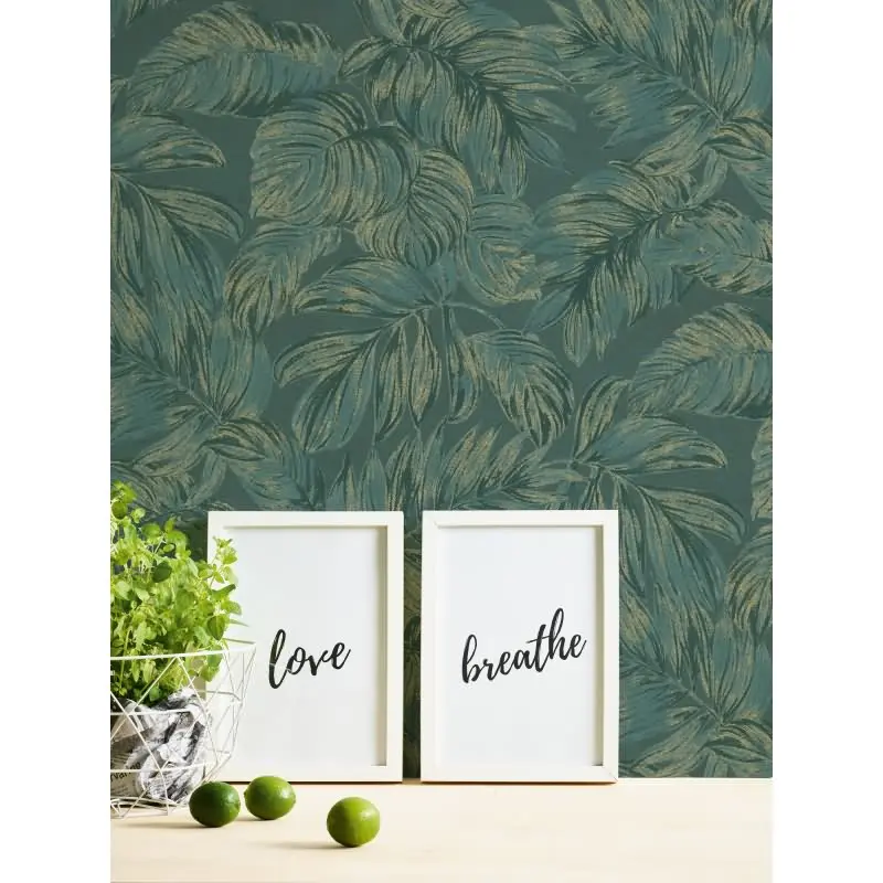 Dschungel-Tapete Petrol Grün - Vliestapete mit Blättermuster - Tropisch matt strukturiert AS-Creation (KG-174576)