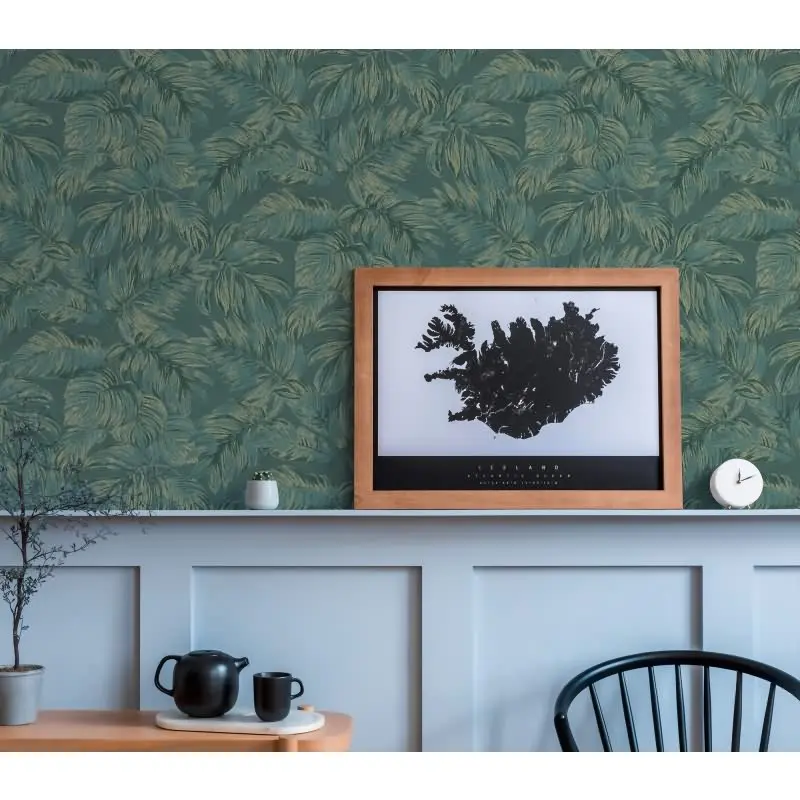 Dschungel-Tapete Petrol Grün - Vliestapete mit Blättermuster - Tropisch matt strukturiert AS-Creation (KG-174576)