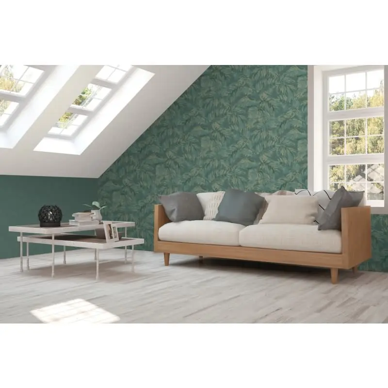 Dschungel-Tapete Petrol Grün - Vliestapete mit Blättermuster - Tropisch matt strukturiert AS-Creation (KG-174576)