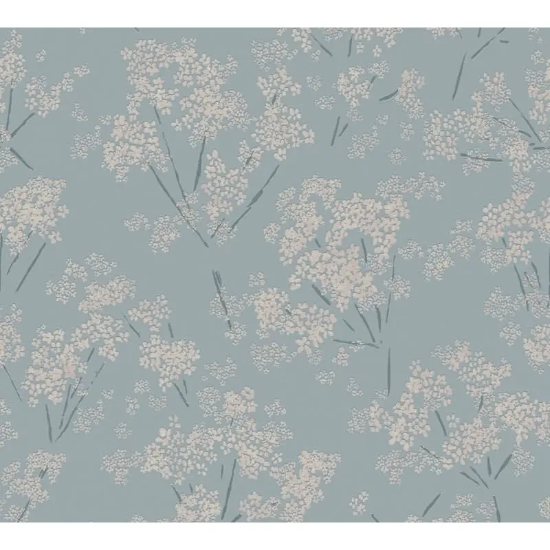 Blumentapete Blau Weiß - Vliestapete mit floralen Zweigen - Verspielt & frisch AS-Creation (KG-174606)