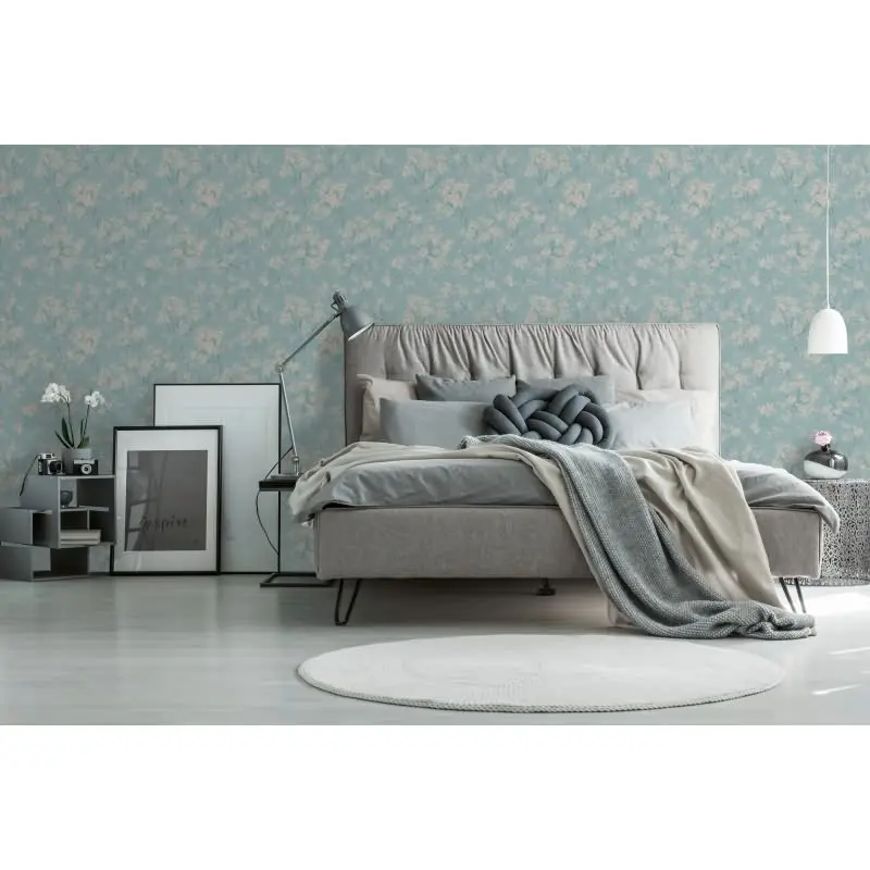 Blumentapete Blau Weiß - Vliestapete mit floralen Zweigen - Verspielt & frisch AS-Creation (KG-174606)