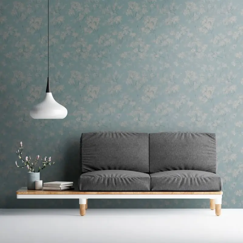 Blumentapete Blau Weiß - Vliestapete mit floralen Zweigen - Verspielt & frisch AS-Creation (KG-174606)