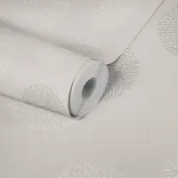 Kreistapete Beige Silber - Vliestapete mit grafischem...