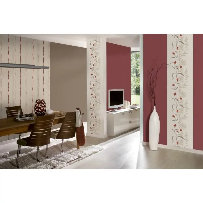 Florale Tapete Beige Rot - Vliestapete mit Blumenranken - Elegant & verspielt AS-Creation (KG-174618)