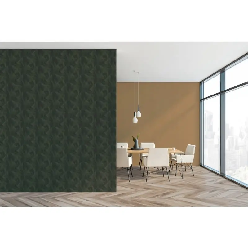 3D-Tapete Geometrisch Dunkelgrün Braun - Vliestapete mit Faltoptik - Mustertapete livingwalls (KG-174622)