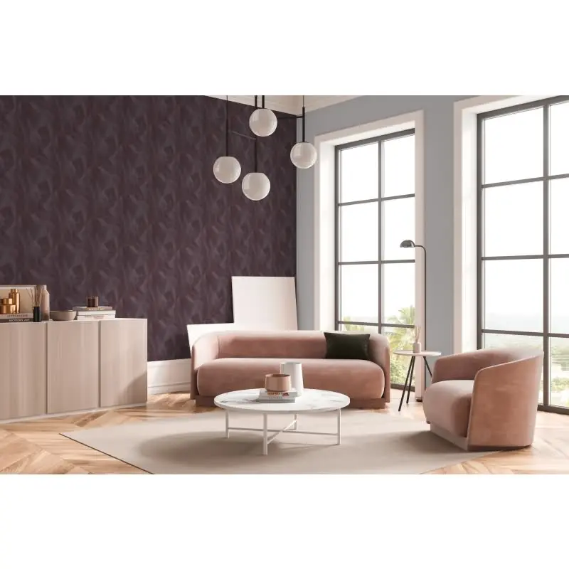 3D-Tapete Geometrisch Bordeaux Grau - Vliestapete mit Faltoptik - Mustertapete modern livingwalls (KG-174623)