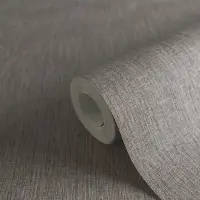 Textiloptik-Tapete Braun Taupe - Vliestapete mit...