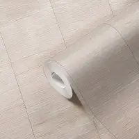 Strukturtapete Leinenoptik Beige Ros&eacute; -...