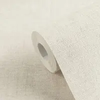 Tapete in Leinenstruktur Beige Sand - Schlichte...