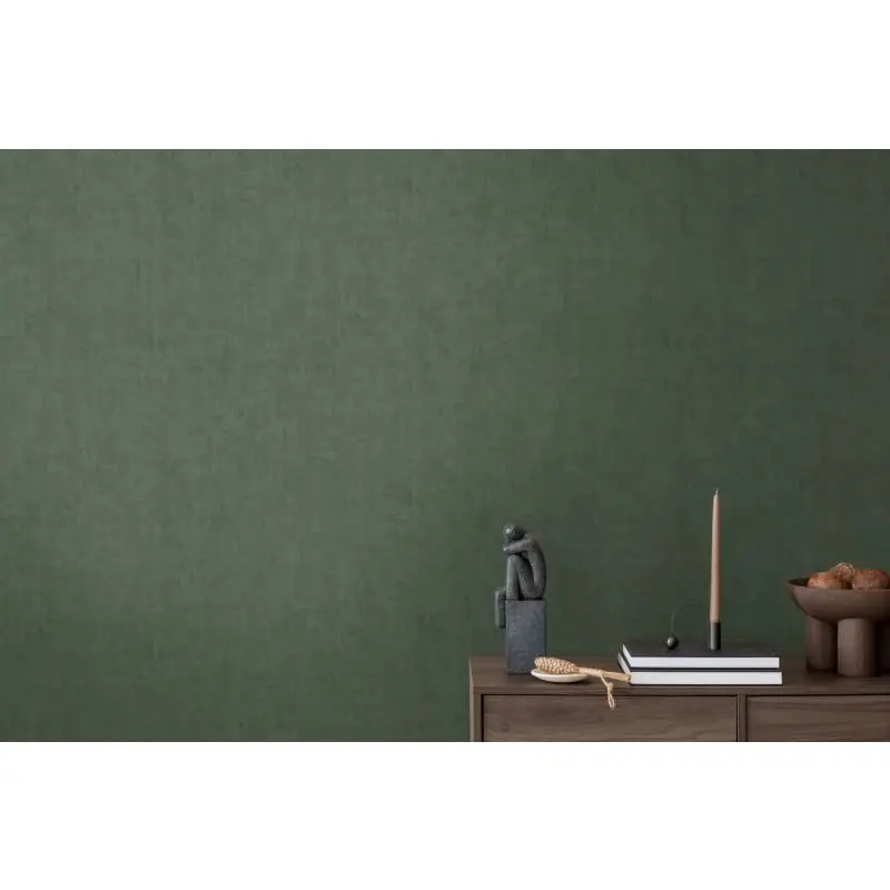 Tapete in Leinenstruktur Dunkelgrün - Schlichte Vliestapete modern AS-Creation (KG-174690)