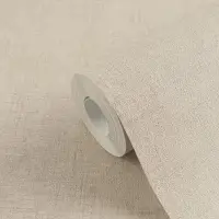 Tapete in Leinenstruktur Terracotta Beige - Schlichte...