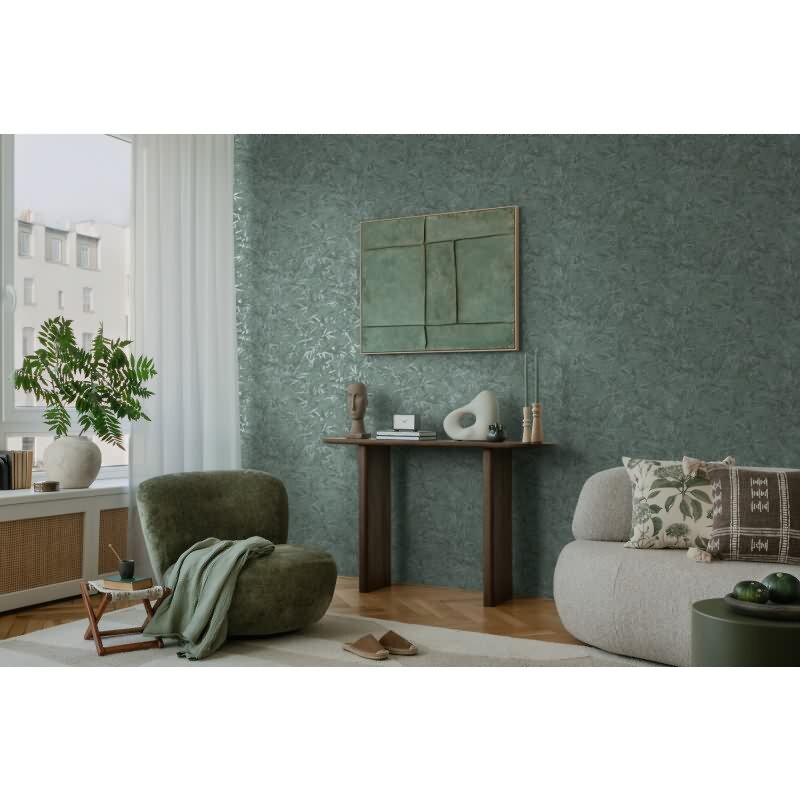 Tapete in Bambusoptik Dunkelgrün Hellgrün - Vliestapete strukturiert elegant AS-Creation (KG-174699)