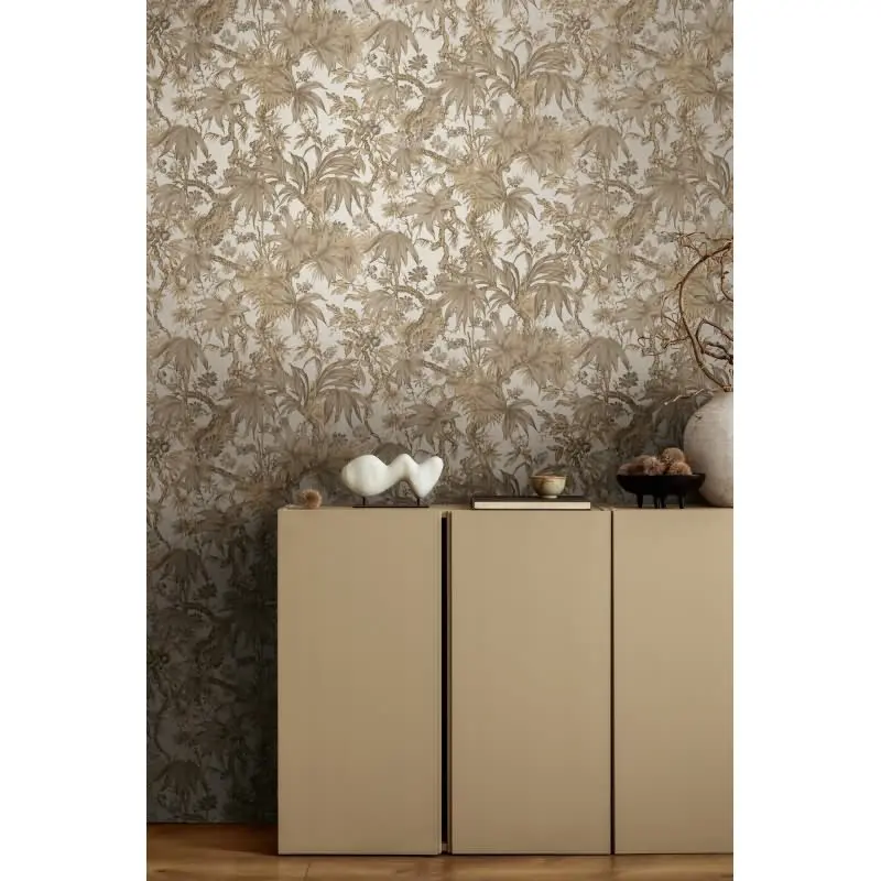 Tapete in Dschungeloptik Beige Braun - Vliestapete florales Motiv klassisch AS-Creation (KG-174704)