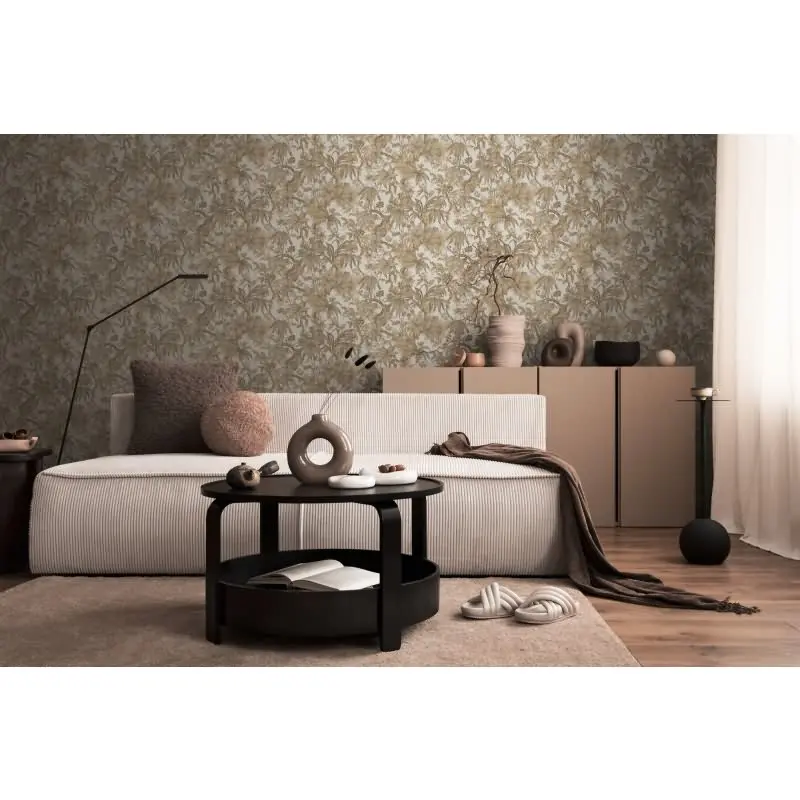 Tapete in Dschungeloptik Beige Braun - Vliestapete florales Motiv klassisch AS-Creation (KG-174704)