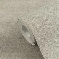 Unitapete Leinenstruktur Beige Taupe - Dezente Tapete im...