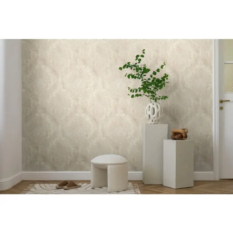 Tapete mit Barockmuster Beige Creme - Edle Damast-Tapete elegant strukturiert - Vliestapete AS-Creation (KG-174713)