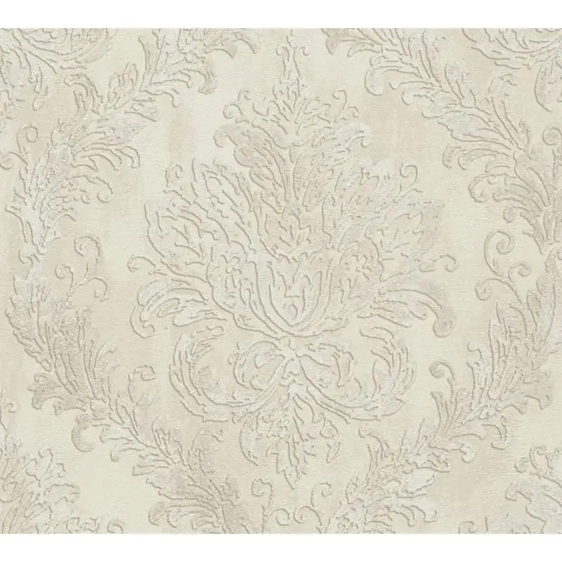 Tapete mit Barockmuster Beige Creme - Edle Damast-Tapete elegant strukturiert - Vliestapete AS-Creation (KG-174713)