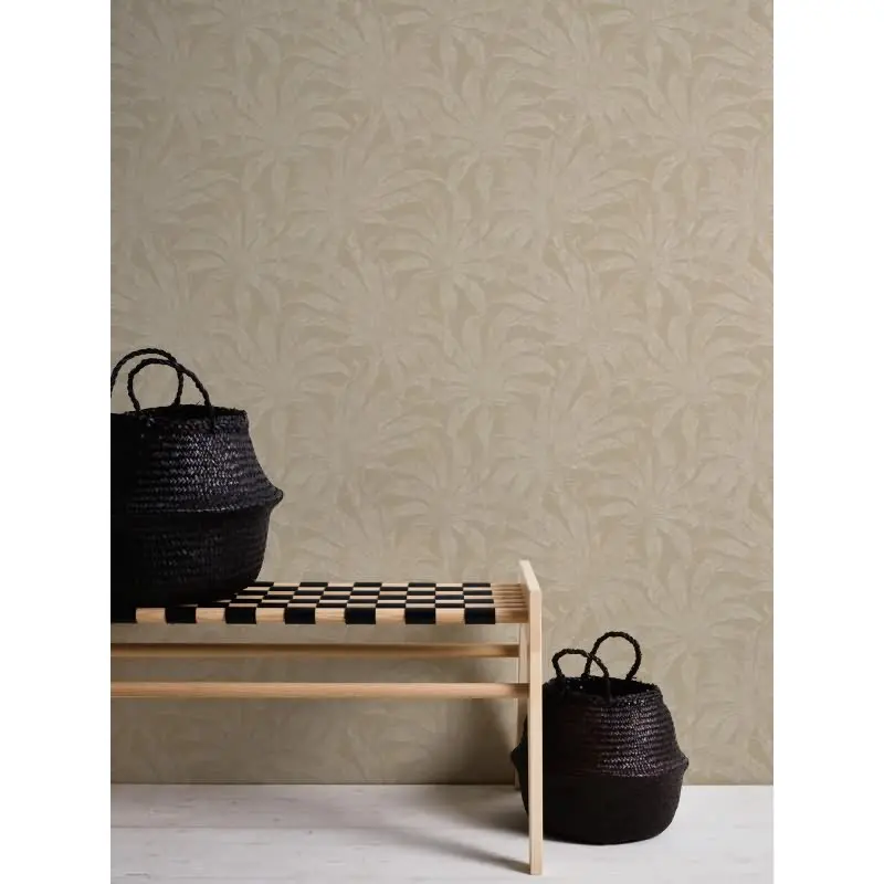 Tapete mit Palmenmotiv Sand Beige - Vliestapete Dschungeloptik matt AS-Creation (KG-174726)