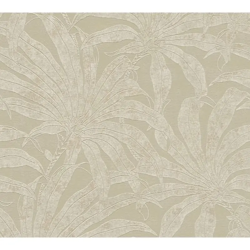 Tapete mit Palmenmotiv Sand Beige - Vliestapete Dschungeloptik matt AS-Creation (KG-174726)