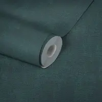 Strukturtapete Dunkelpetrol matt - Vliestapete in...