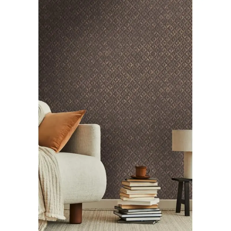 3D-Tapete geometrisch Schwarz Braun - Vliestapete mit Strukturmuster modern AS-Creation (KG-174746)