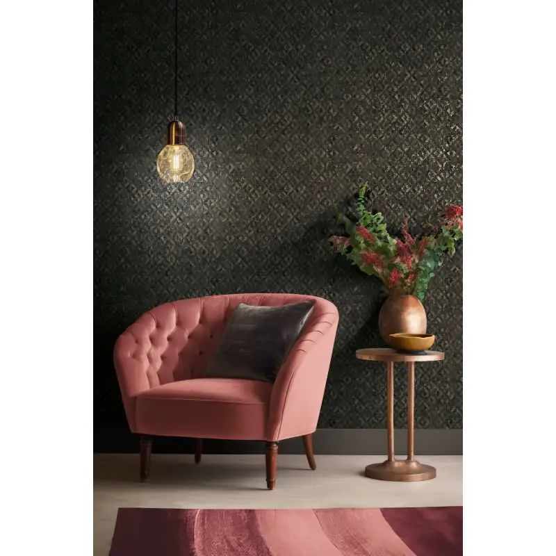 3D-Tapete geometrisch Schwarz Braun - Vliestapete mit Strukturmuster modern AS-Creation (KG-174746)