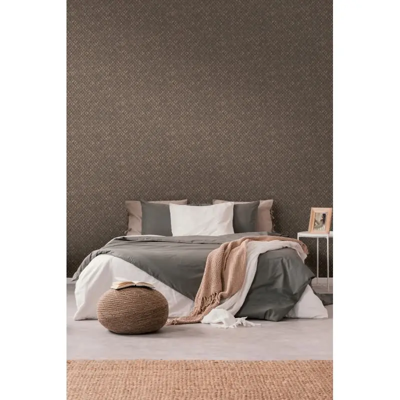 3D-Tapete geometrisch Schwarz Braun - Vliestapete mit Strukturmuster modern AS-Creation (KG-174746)