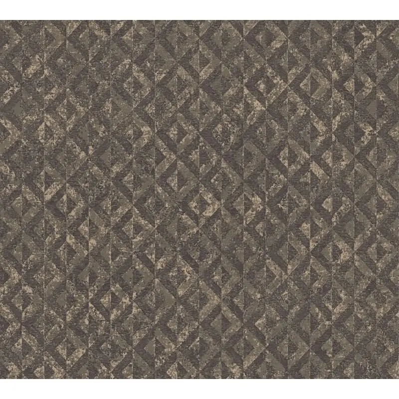 3D-Tapete geometrisch Schwarz Braun - Vliestapete mit Strukturmuster modern AS-Creation (KG-174746)