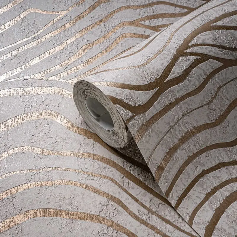 Abstrakte 3D-Tapete Wellen Beige Creme - Strukturierte Mustertapete Vlies AS-Creation (KG-174752)