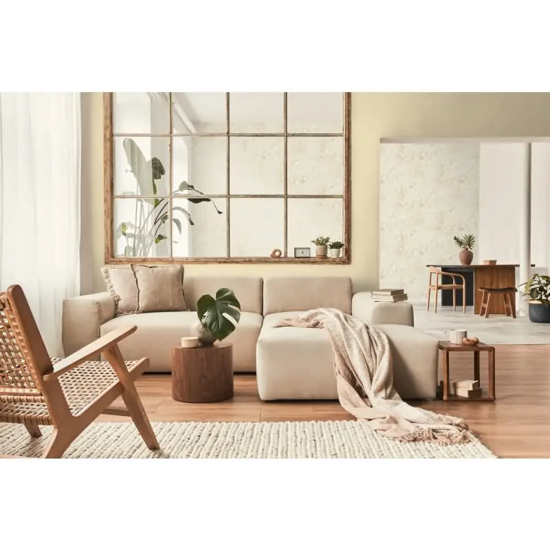 Tapete in Dschungeloptik Beige Gold - Vliestapete mit Palmenstruktur matt livingwalls (KG-174762)